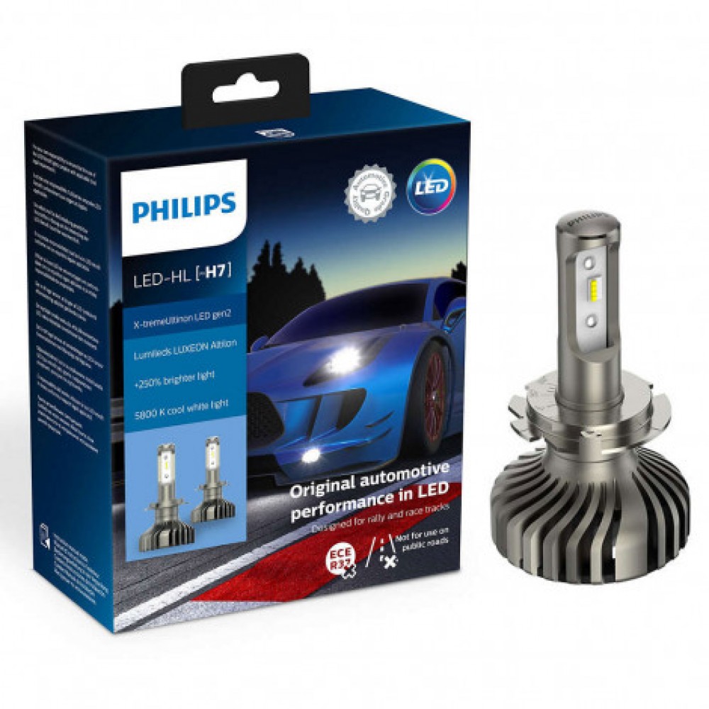 Philips X tremeUltinon gen2 LED Ampoule de Phare Automobile (H7), 5800K 11972XUWX2