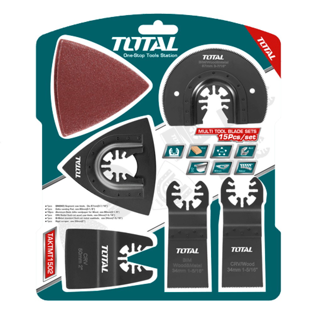 Kit de 15 accessoires d'ascillant multi fonction TOTAL TAKTMT1502