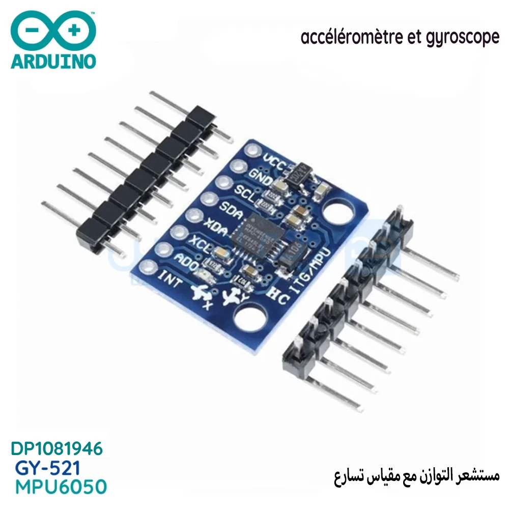 Module de capteur MPU6050, composant de détecteur, avec accéléromètre et gyroscope dont chacun dispose de 3 axes, analogique, GY-521 pour Arduino Raspberry Pi DP1081946