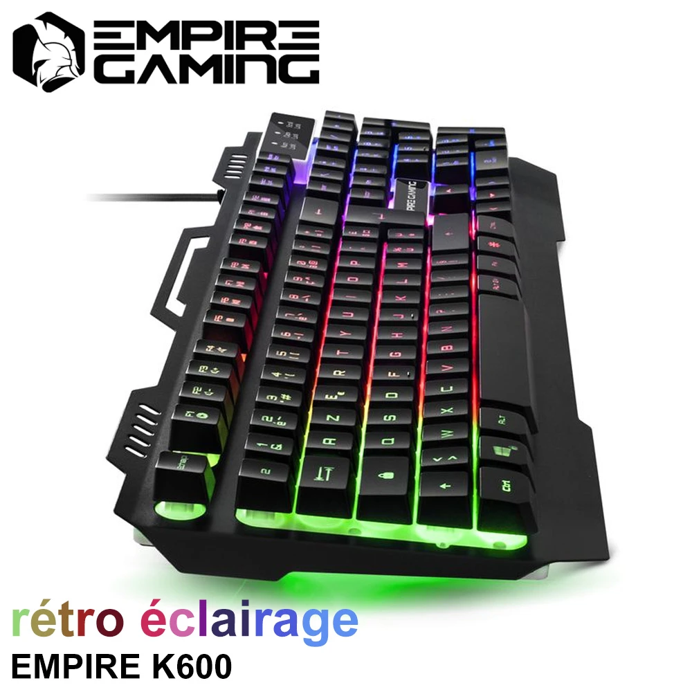 Empire Gaming Clavier semi-mécanique gamer rétro-éclairage - Noir