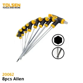 Kit de clé allen en forme (T) 8pcs TOLSEN 20062