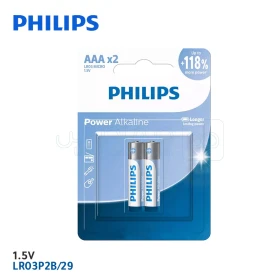  Pile Alcaline AAA 1.5v lot de 2 piles PHILIPS LR03P2B/29