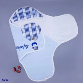  Couvertures d'emmaillotage pour bébé, gmata en coton doblée douce couleur bleu ciel TAYM JOY 6003