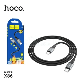  Câble Type-C vers Type-C pour synchronisation des données de charge en alliage de silicone et d’aluminium, courant jusqu’à 3A HOCO X86