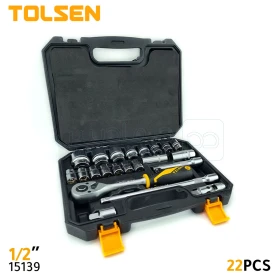  Jeux De Douilles Et Cliquet et rallonges 22PCS 1/2″ TOLSEN 15139