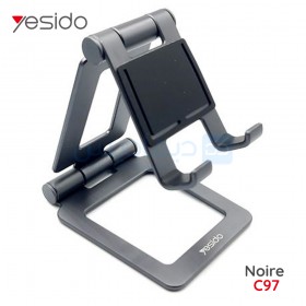 Support Téléphone Et Tablette Pour Table Et Bureau Pliable En Aluminium -Noir YESIDO C97