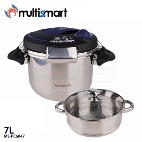 Cocotte minute en inox multi-usages 7L bleu MULTISMART MS-PC6047