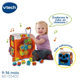 Jeu pour les bébés de 9-36 mois, Un cube géant riche en découvertes, Maxi Cube Multi-Activités VTECH 80-135405