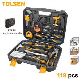  Caisse a outils portable 119pcs TOLSEN 85350