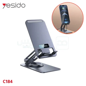  Support téléphone et tablette pour table et bureau pliable en aluminium couleur noir YESIDO C184