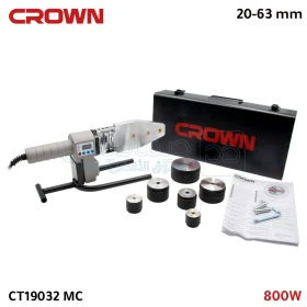 soudeuse pour tubes en plastique 800W, 20-63 mm, jusqu'à 300°C de CROWN CT19032 MC