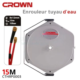 Enrouleur tuyau d'eau 15m 10bar CROWN CTHRP0003