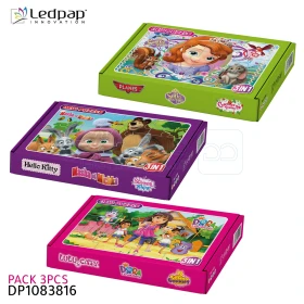 Pack mini puzzle pour les fillettes plus de 4 ans 3 pcs LEDPAP DP1083816