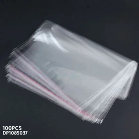  أكياس بلاستيكية شفافة من السيلوفان قابلة لإعادة الإغلاق 40/25 سم مجموعة من 100 قطعة