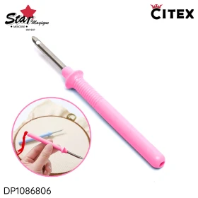  Kit d'outils de poinçonnage pour broderie, stylo de broderie, broderie, couture à la main couleur rose STAR MAGIQUE DP1086806