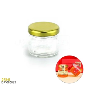  petit bocal en verre transparent de 25 ml avec couvercle à vis, miel, confiture, bougie, cosmétique, poudre, liquide DP1086825