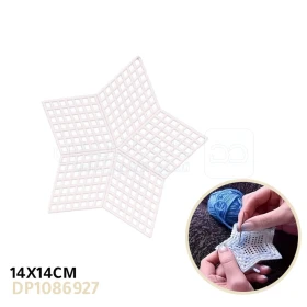  اوراق قماش شبكية بلاستيكية شفافة على شكل نجمة 14/14سم قطر بلون أبيض