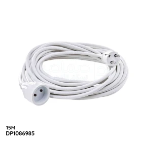  Rallonge électrique 15m, extentions d'alimentation, enrouleurs de câbles électriques puissance 10A, 2x1,5 mm² couleur blanc TBL ELECTRIQUE DP1086985