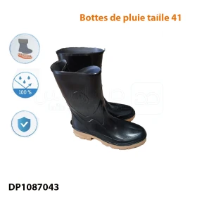  Bottes de pluie taille 41 Bottes de sécurité pour le travail, en caoutchouc, couvre-chaussures étanche, pour le lavage et le travail DP1087043