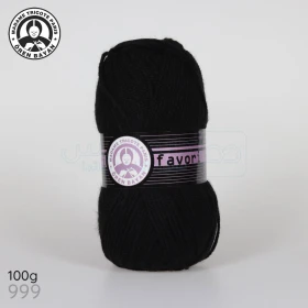  Fil à tricoter laine à tricoter en acrylique 100g 210m, couleur noir 999 MADAME TRICOTE PARIS FAVORI