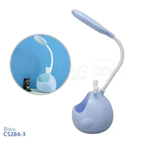 Lampe douce de Protection des yeux en forme de dessin animé, petite lampe avec chargeur USB, support de stylo d'apprentissage, pour bureau et chambre d'enfant couleur bleu SC284-3