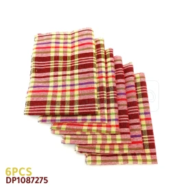  Serviette de table 30x40cm normandes carreaux, lot de 6 serviettes, couleurs vivants DP1087275