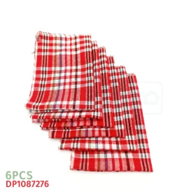  Serviette de table 30x40cm normandes carreaux, lot de 6 serviettes, couleurs vivants DP1087276