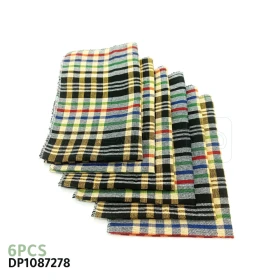  Serviette de table 30x40cm normandes carreaux, lot de 6 serviettes, couleurs vivants DP1087278