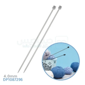 Aiguilles à tricoter droites à pointe unique en aluminium argenté, longueur de 40cm, pour pull à tricoter fait à la main 4.0mm DP1087296
