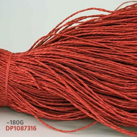  Fil de paille de raphia coloré, fils pour tricot à la main, crochet, chapeau, sac à main, paniers, matériel ogo, rouleau de environs 180g couleur rouge cramoisi DP1087316