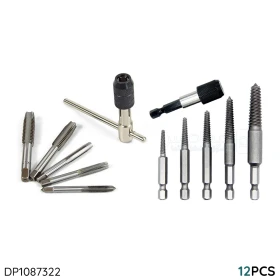  Pack de 6 clés à tarauder m(6-12) avec Kit extracteur de vis et jeu de forets endommagés 6PCS DP1087322