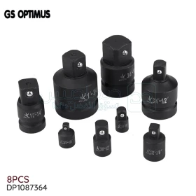 jeu de 8 adaptateurs et réducteur pour clé a choc, adaptateur 1/4 "3/8" 1/2" 3/4" 1" GS OPTIMUS DP1087364