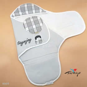  Couvertures d'emmaillotage pour bébé, gmata en coton doblée douce couleur gris TAYM JOY 6003