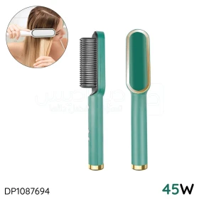 Brosse à cheveux chauffante en céramique 45w 6 niveaux de chaleur 360° lisseur couleur vert  DP1087694