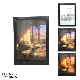  Cadre photo lumineux, peinture décoration salon, peinture LED art mural, cadre photo 3D, expérience d'art lumineux et d'ombre, cadre de boîte d'ombrage réglable 3 couleurs 33×24cm DP1088265