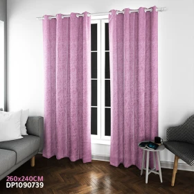 Rideau , 2 panneaux de rideaux tissu  pour décoration chambre, salon 240×260cm couleur rose DP1090739