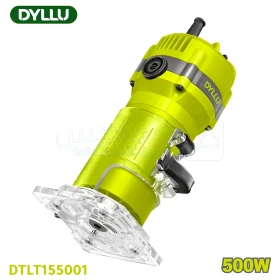 Défonceuse pour stratifiés 500W, 28000 tr/min, collet 6 mm et 1/4", avec accessoires et guides DYLLU DTLT155001