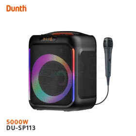 Ampli haut parleur sans fil à batterie rechargable, enceint bluetooth avec microphone filaire 5000W DUNTH DU-SP113