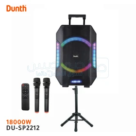 Ampli haut parleur portable de haute qualité à batterie rechargable avec 2 microphone sans fil et trépied reglable 18000W DUNTH DU-SP2212