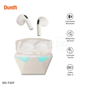 Écouteurs sans fil bluetooth, écouteur mains libres, couleur blanc DUNTH DU-T247