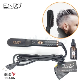  Lisseur brosse homme cheveux et barbe avec huile pour baebe 360°F ENZO EN-4107
