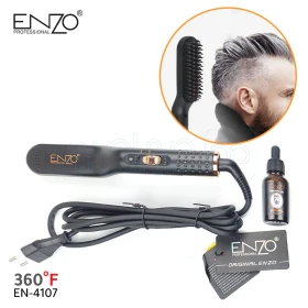 Lisseur brosse homme cheveux et barbe avec huile pour baebe 360°F ENZO EN-4107