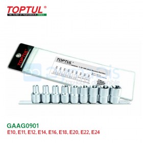 Ensemble de 9 douille étoile 1/2" TOPTUL GAAG0901