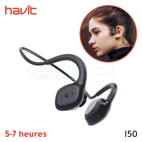  Écouteurs intra-auriculaires avec bluetooth, tour de cou sans fil étanche, 150mAh couleur noir HAVIT I50