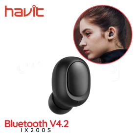  Oreillette intra-auriculaire Bluetooth V4.2 simple noir HAVIT IX200S