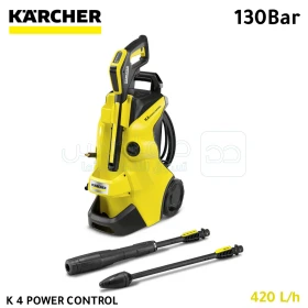 Nettoyeur Haute Pression 130 bar, 420 L/h, 1800W moteur refroidi à l’eau, système Plug ’n’ Clean, flexible 8 m KARCHER K 4 POWER CONTROL