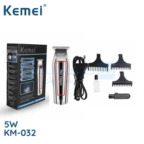  Tondeuse À Cheveux Sans Fil Rechargeable Gris Corps En Métal KEMEI KM-032