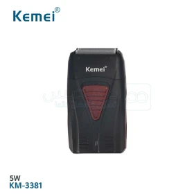  Rasoir Electrique Rechargeable pour hommes USB Doubles Lames 5W couleur noir KEMEI KM-3381