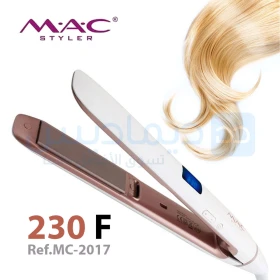 Lisseur de cheveux professionnel electrique avec plaques en céramiques et écran 230F LCD MAC STYLER MC-2017