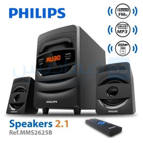  Ampli Haut-parleur d'ordinateur Bluetooth Subwoofer, Carte SD, Radio, Télécommande multimédia 2.1 With 32W PHILIPS MMS2625B
